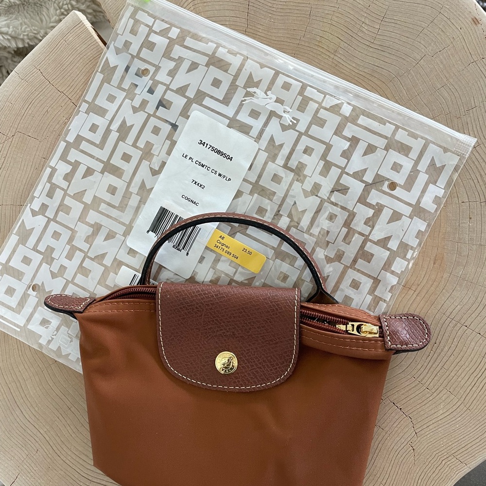Longchamp Cognac Cosmetics Bag